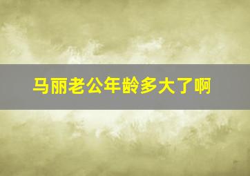 马丽老公年龄多大了啊