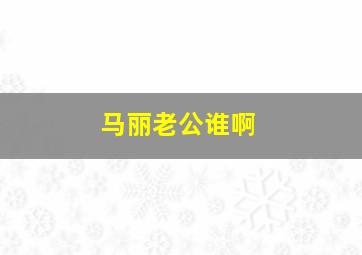 马丽老公谁啊