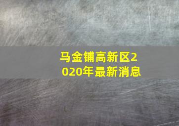 马金铺高新区2020年最新消息