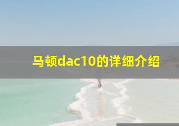 马顿dac10的详细介绍