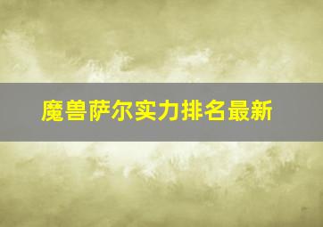 魔兽萨尔实力排名最新