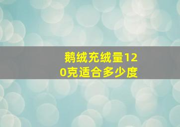 鹅绒充绒量120克适合多少度